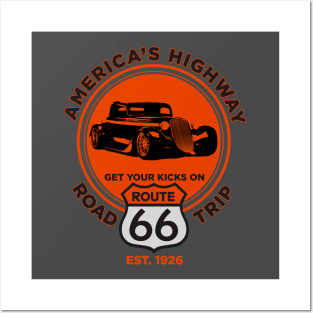 Route 66 Hot Rod Posters and Art